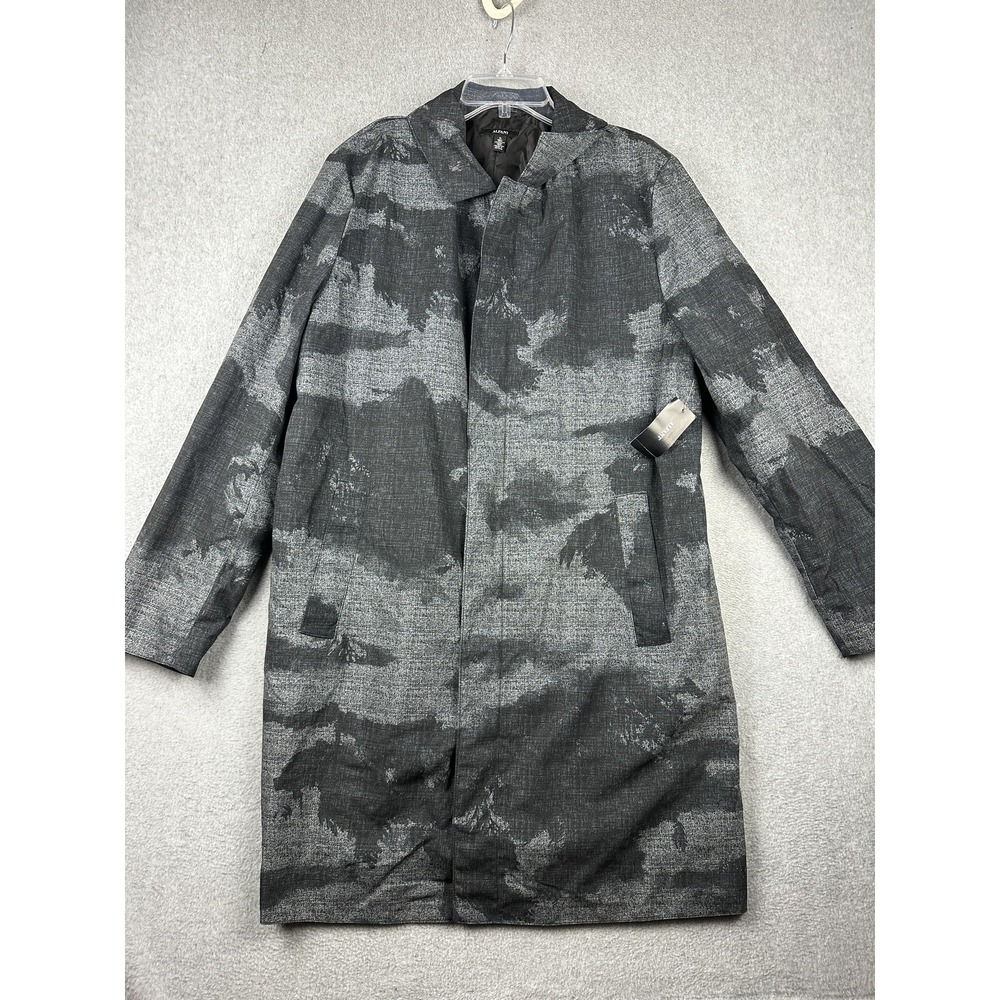 Alfani Coat Mens XL Pattern Overcoat Lightweight Polyester Modern Long Parka NWT
